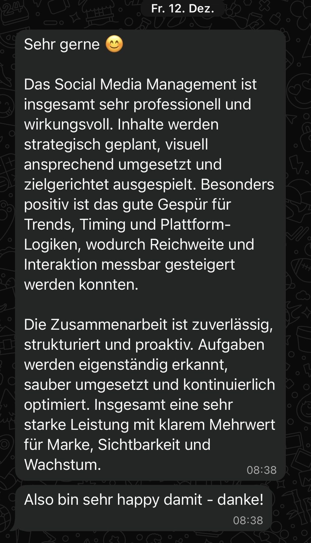 WhatsApp-Nachricht von MEDIADIG